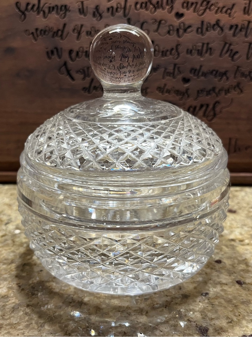 Vintage Glandore by Waterford Crystal Candy Dish or Powder Box with Lid